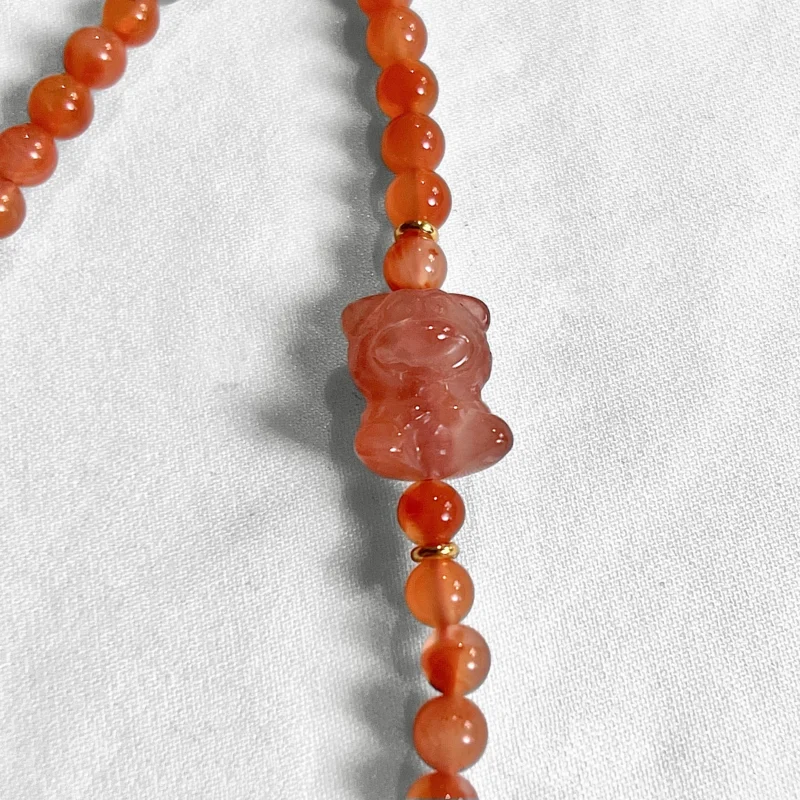 Hu Ke's Recommendation: Hongqiao Nine-Material Ice-Floating South Red New Chinese Style National Trend Mobile Phone Chain Little Bear Cute Daily