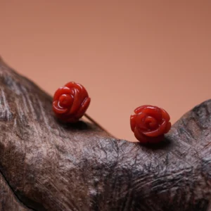 O1CN018PhI4o2FOWDhGogA8_3085518870.webp 【直播中国】红桥 珊瑚设计款玫瑰少女耳钉耳饰 18K金