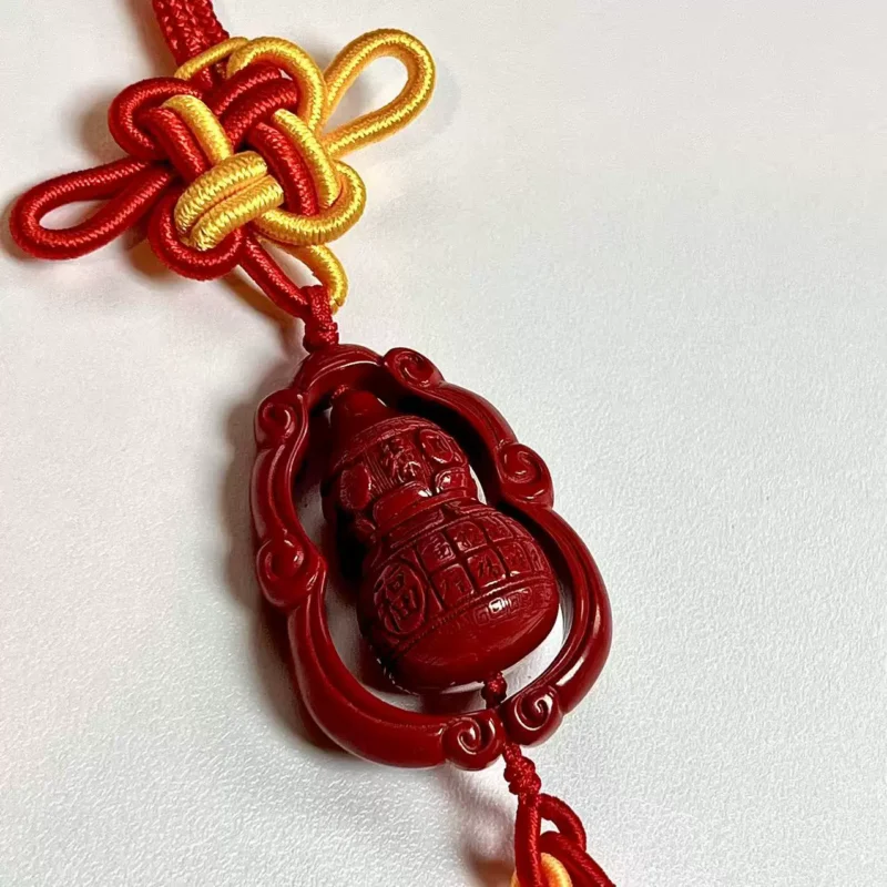 O1CN019pg23l2FOWDjo1J1X_3085518870.webp 【胡可推荐】红桥 葫芦福禄朱砂车挂吊坠 过年装饰