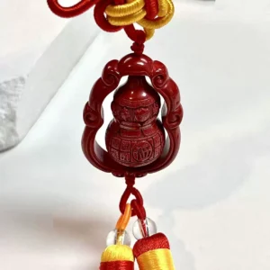 O1CN01BGDmku2FOWDjbwPhP_3085518870.webp 【胡可推荐】红桥 葫芦福禄朱砂车挂吊坠 过年装饰