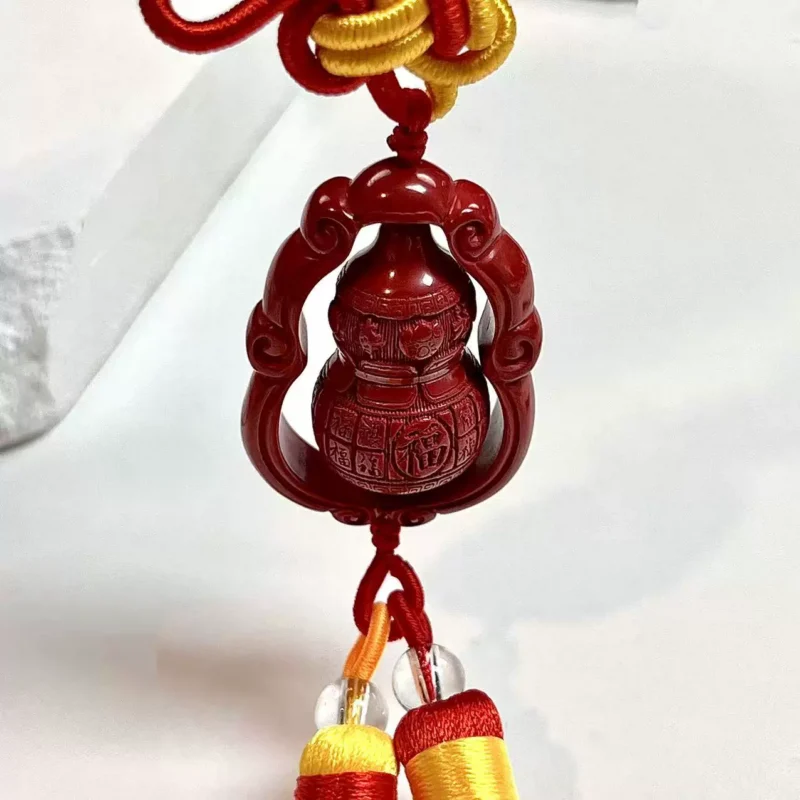 O1CN01BGDmku2FOWDjbwPhP_3085518870.webp 【胡可推荐】红桥 葫芦福禄朱砂车挂吊坠 过年装饰