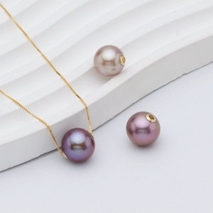【禧物社】红桥珍珠 紫韵 淡水爱迪生路路通珍珠吊坠项链S925