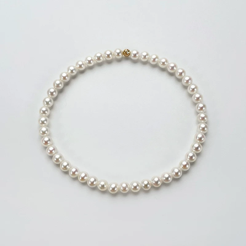 红桥珍珠 淡水AK4-5mm小米小金豆弹力绳手链18K金
