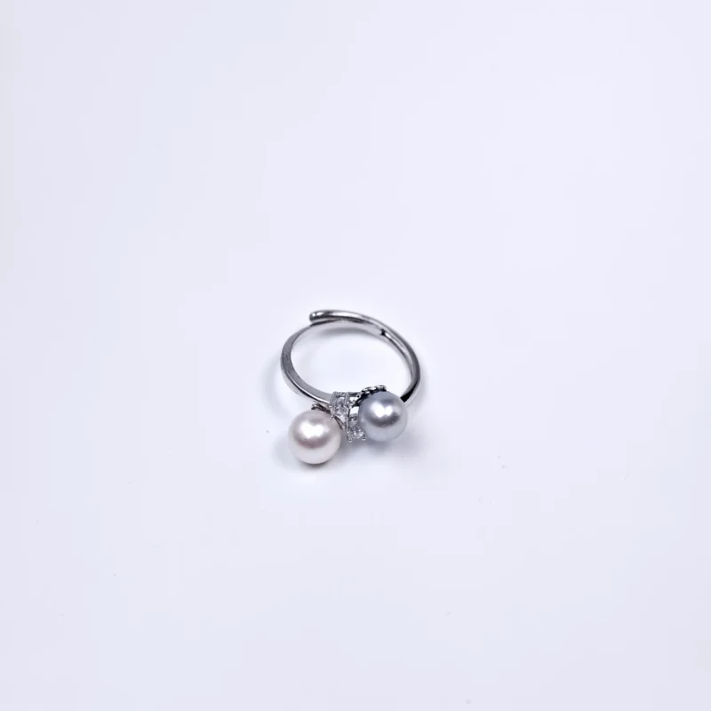 O1CN010NCTgu2FOWBxeHANd_3085518870.webp 【胡可推荐】红桥珍珠 伴生海水akoya双珠珍珠戒指开口可调节S925